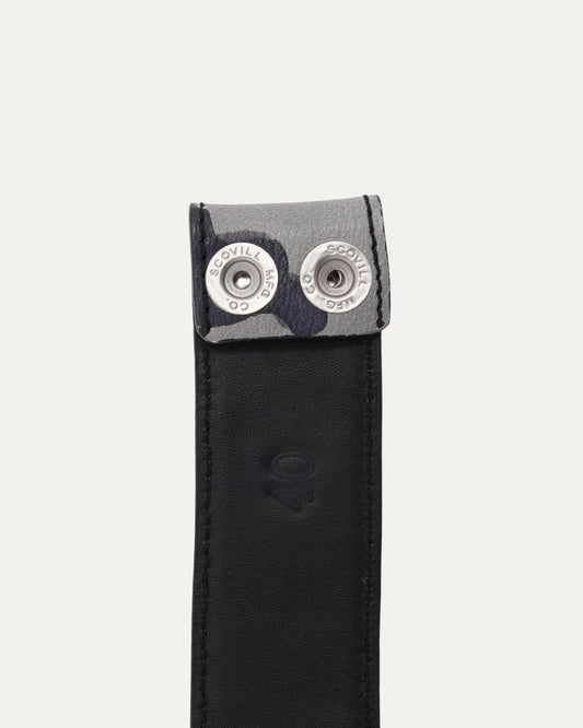 Snow Camouflage Leather Belt Strap