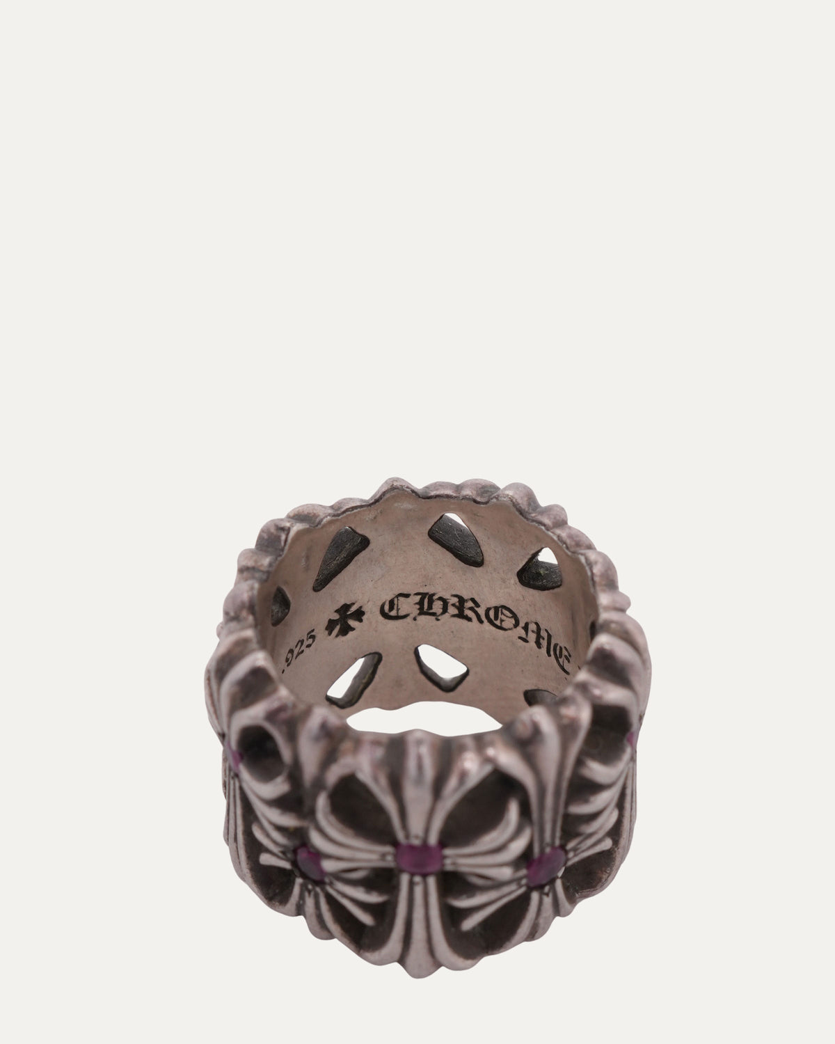 Pink Sapphire Cemetery Cross Ring