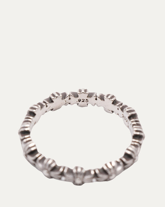 Tiny E Plus Cross Band Ring