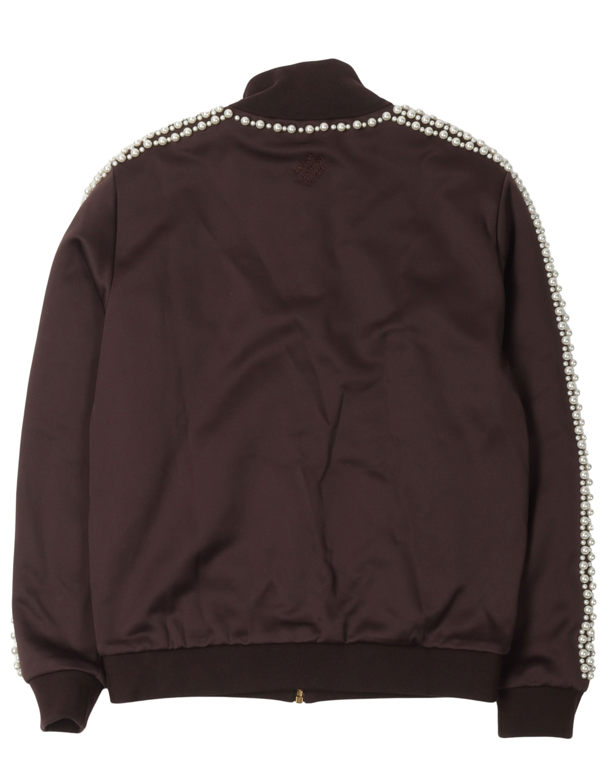 Pearl Embellished Technical Cotton Track Top