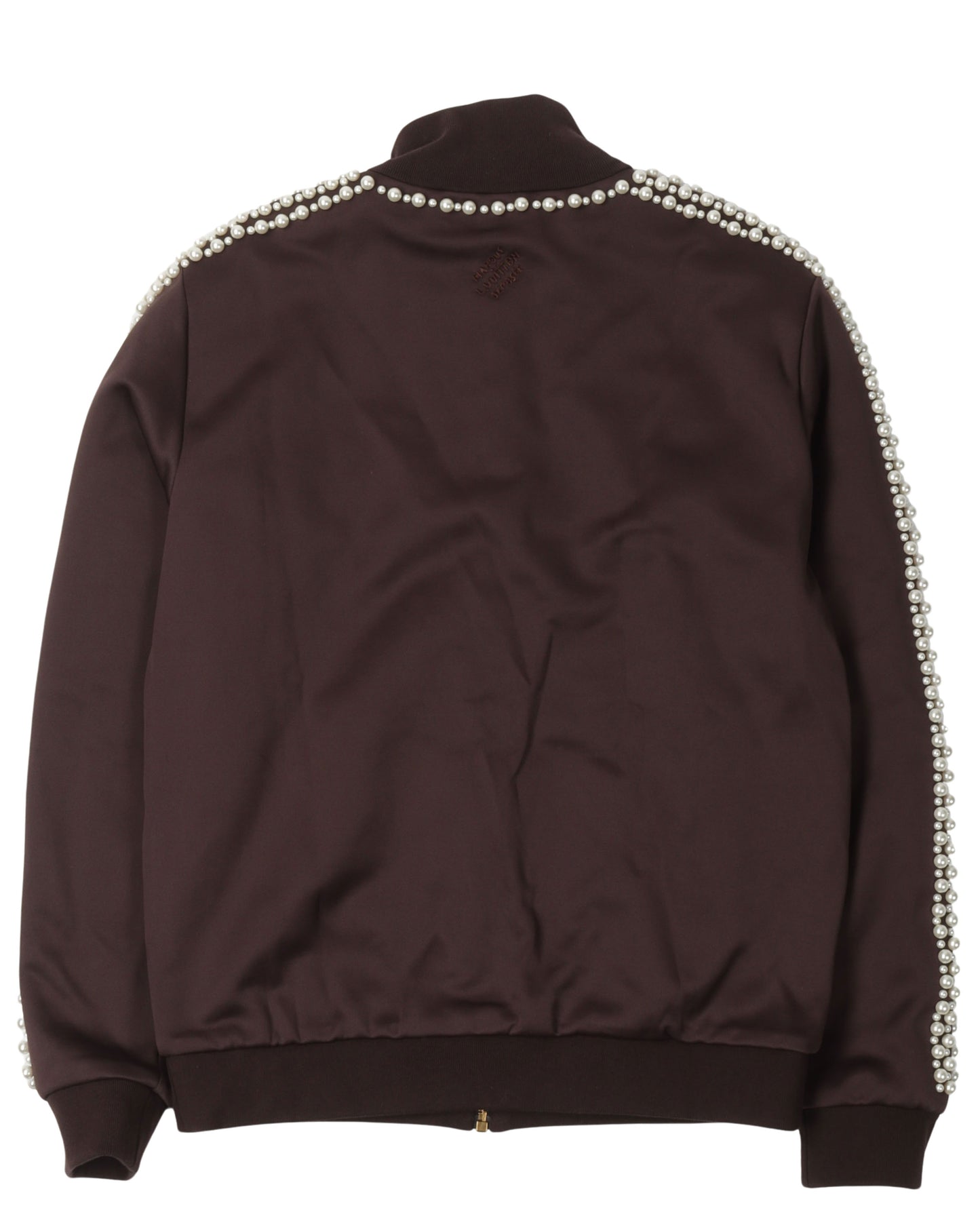 Pearl Embellished Technical Cotton Track Top