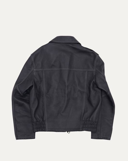 Frequency Embroidered Leather Jacket