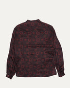 Band Collar Floral Print Shirt