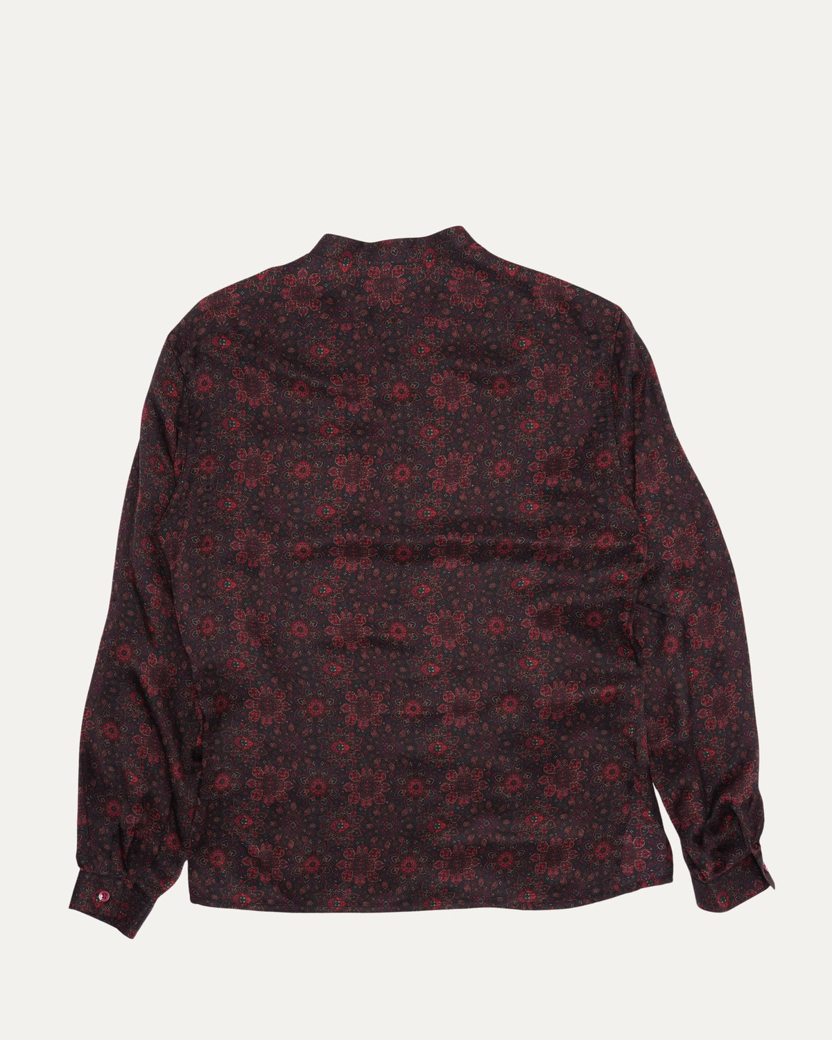 Band Collar Floral Print Shirt
