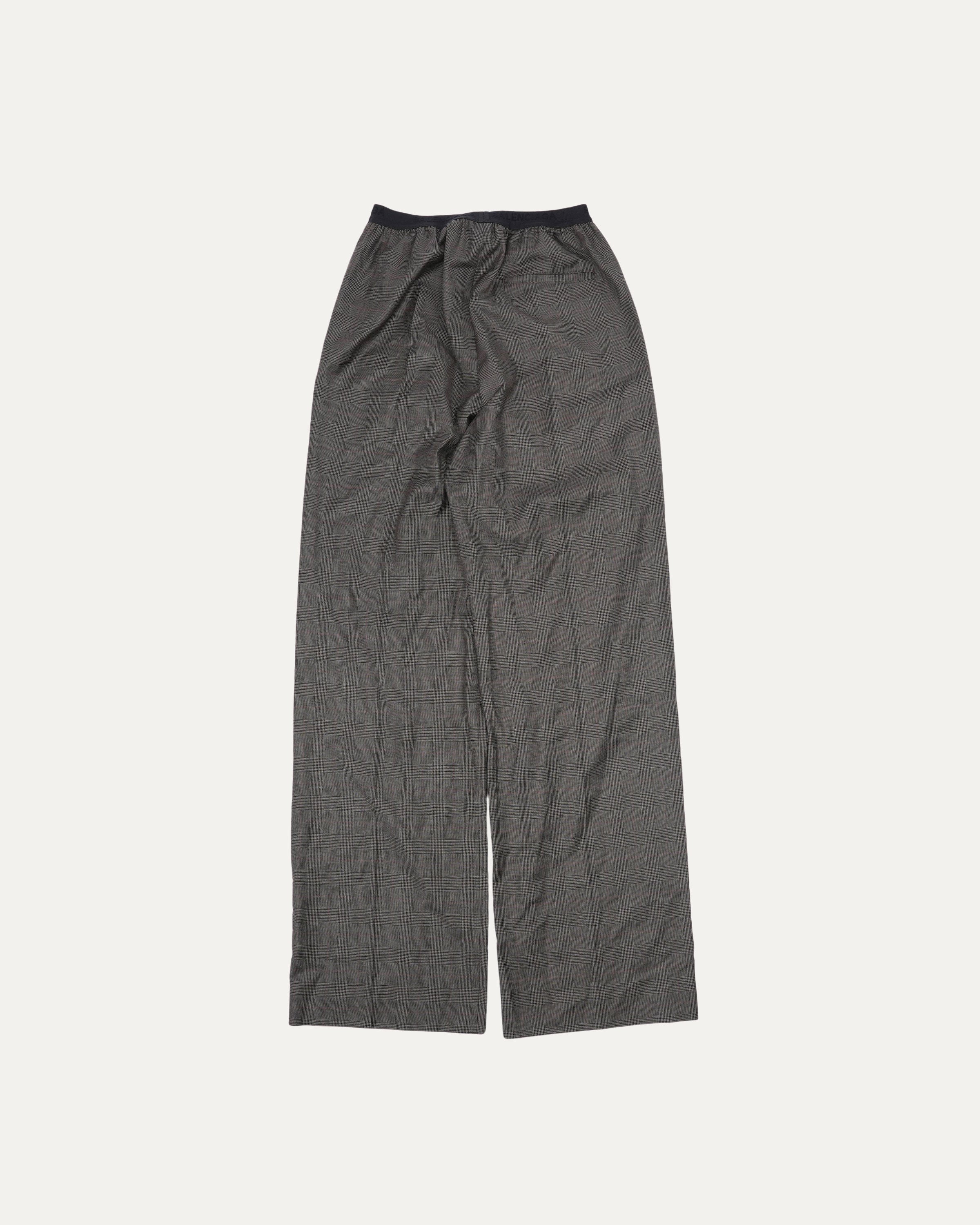 Prince of Wales Check Elastic Waist Pants