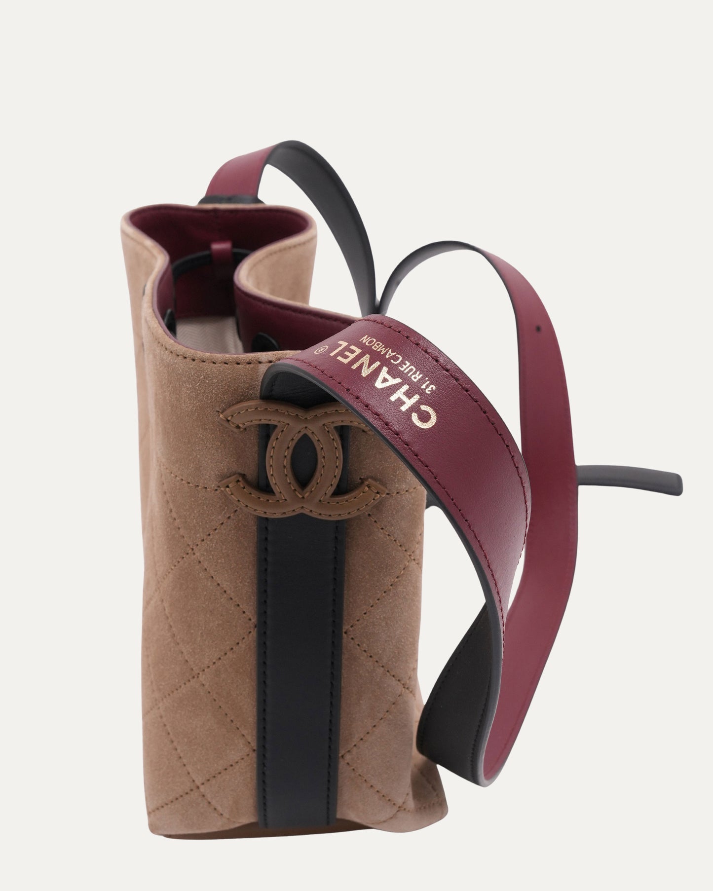 Quilted Suede Bucket Bag