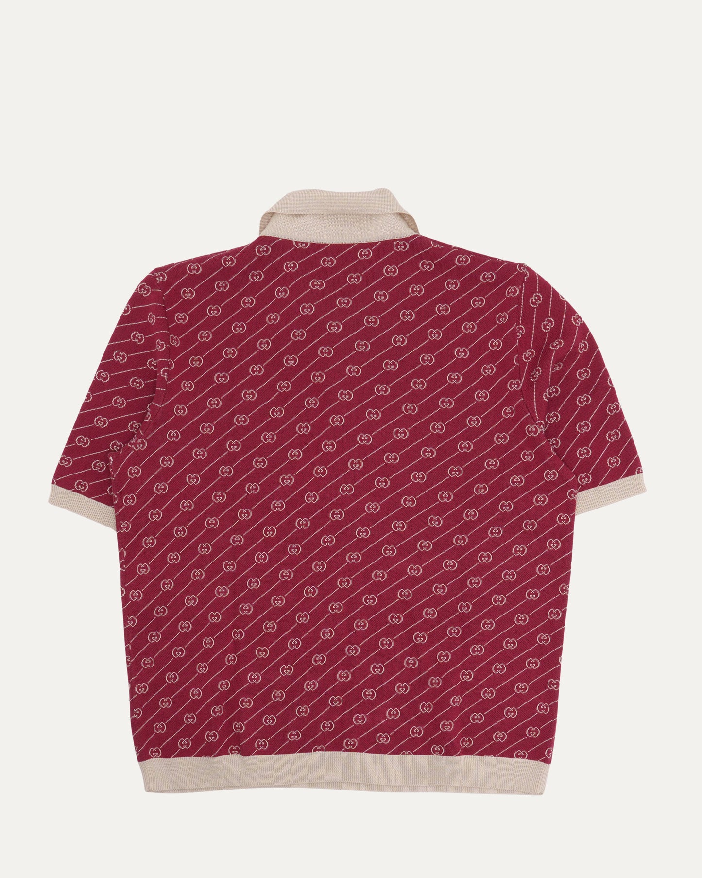 Silk Blend Monogram Knit Polo