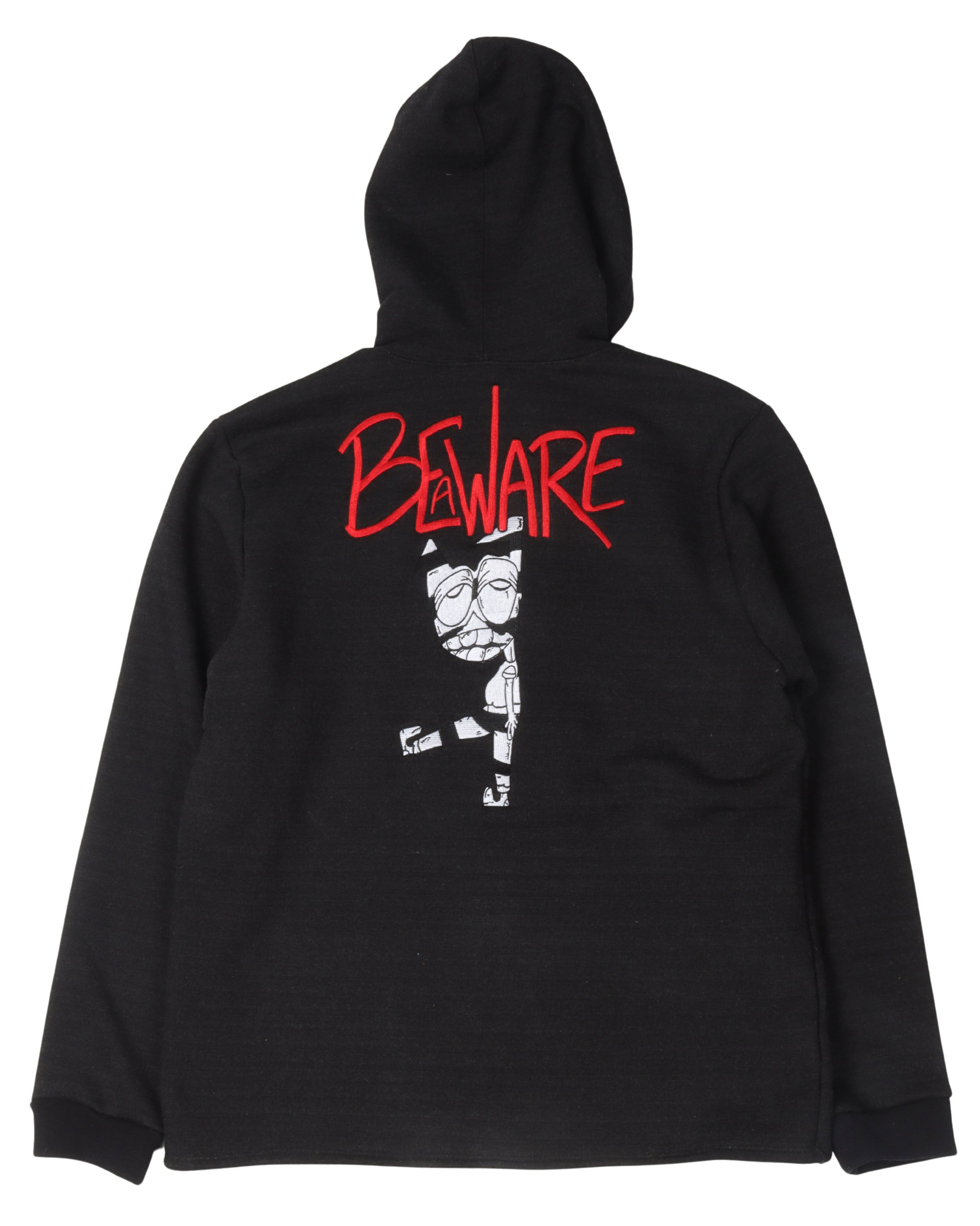 Matty Boy Striped Embroidered "Control/Be Aware" Zip-Up Hoodie