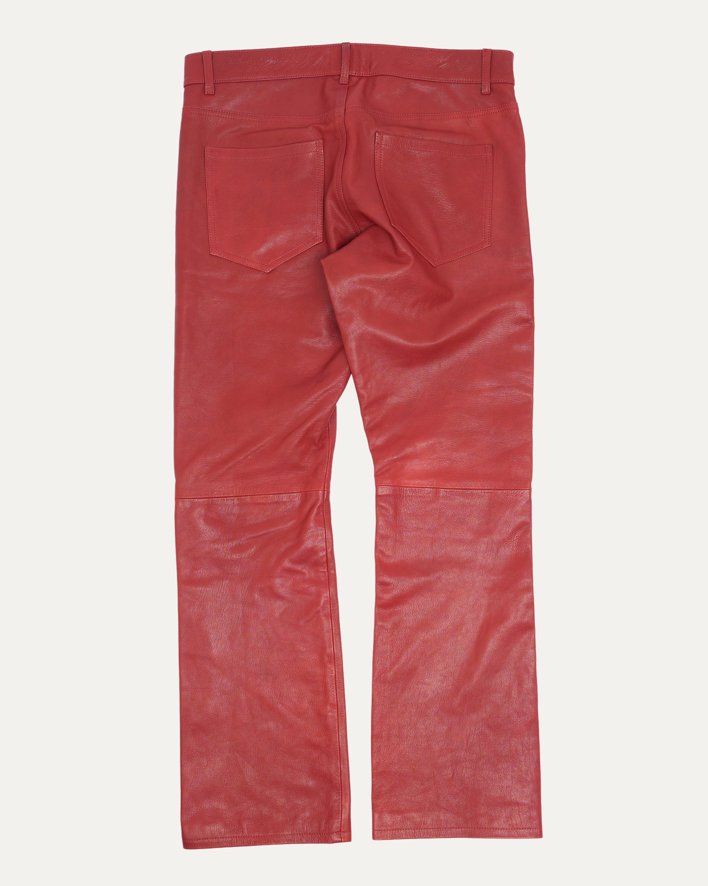 FW23 Leather Flare Jeans