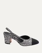 Tweed Sequin Embellished Heels
