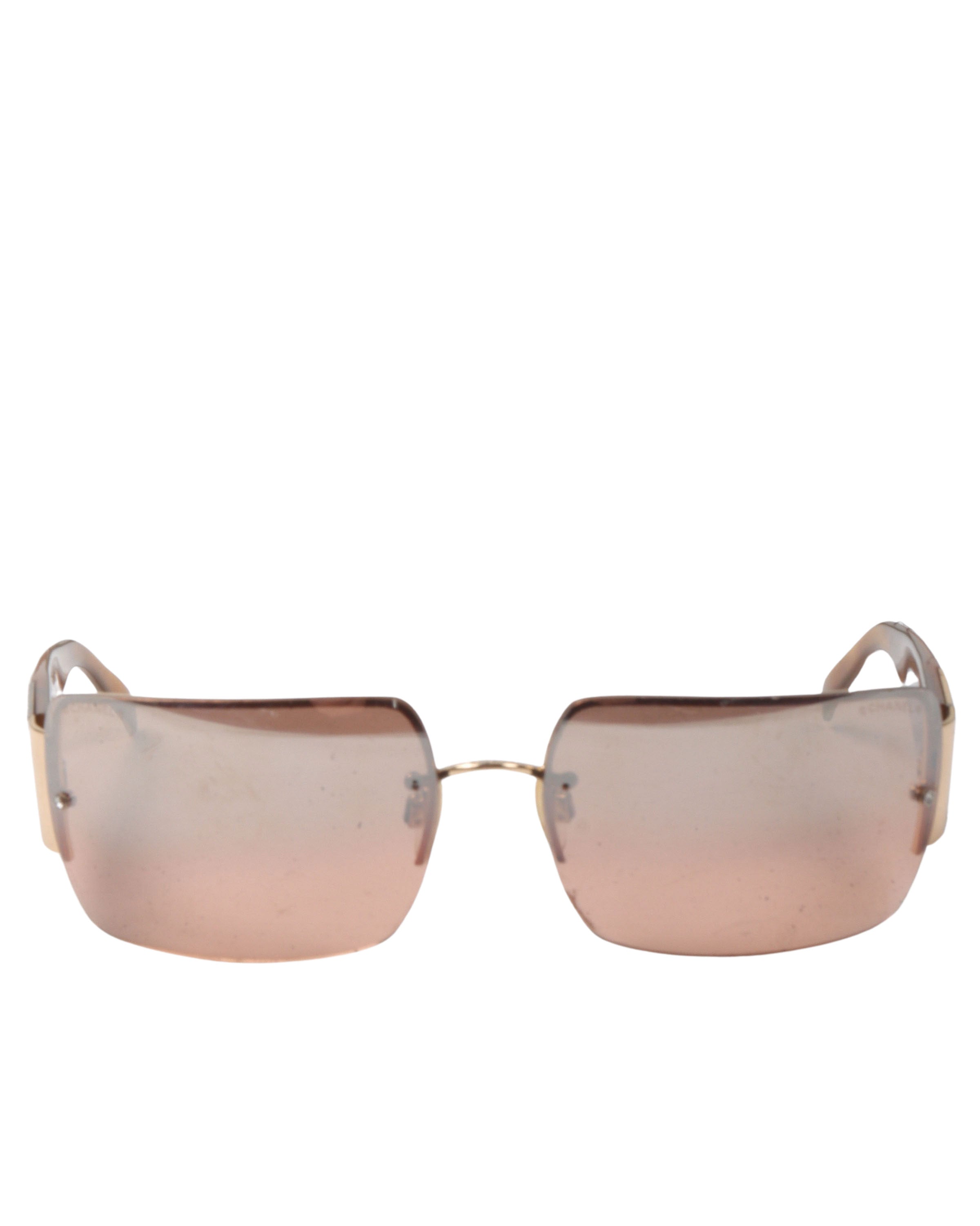 Tortoiseshell Crystal Logo Sunglasses