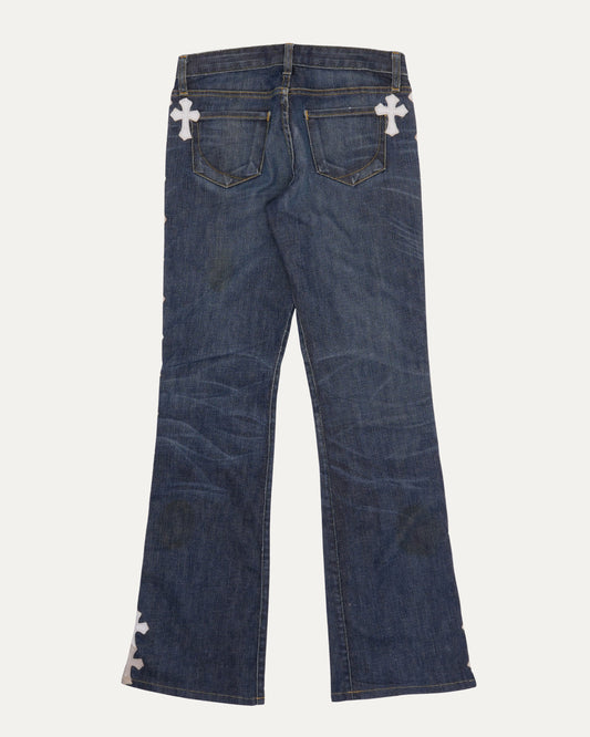 Paper Denim & Cloth Cross Patch Embellished Jeans