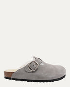 Dagger Embellished Birkenstock Boston Shearling Lined Suede Mule