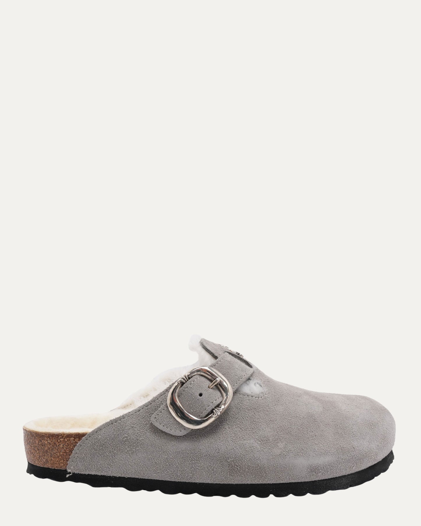 Dagger Embellished Birkenstock Boston Shearling Lined Suede Mule