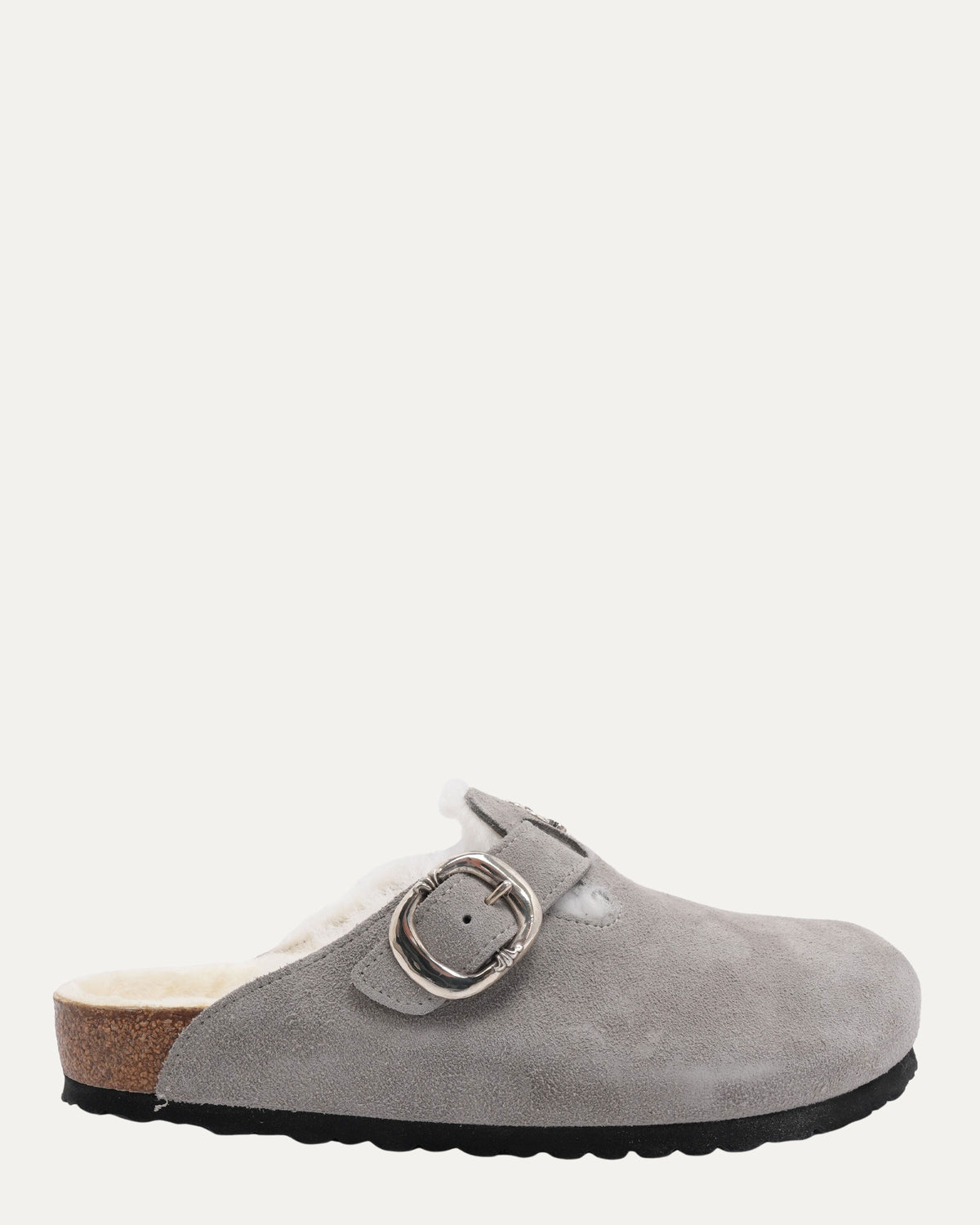 Dagger Embellished Birkenstock Boston Shearling Lined Suede Mule