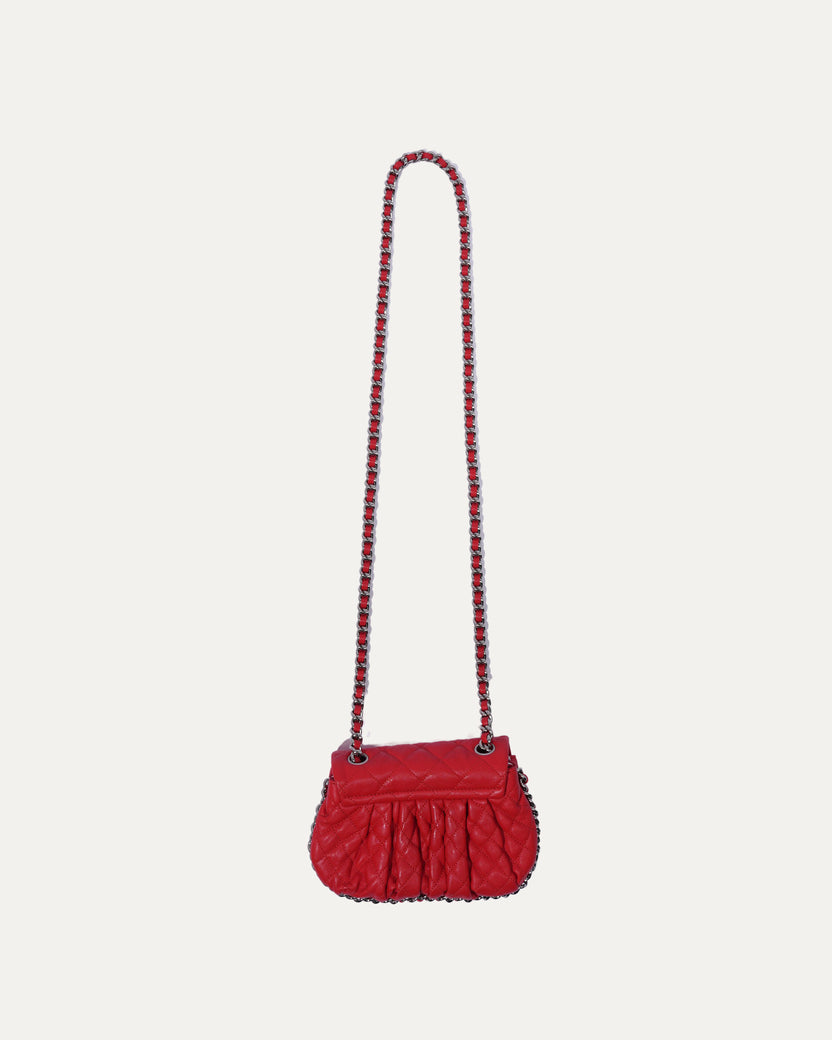 Washed Lambskin Mini Chain Around Flap Bag