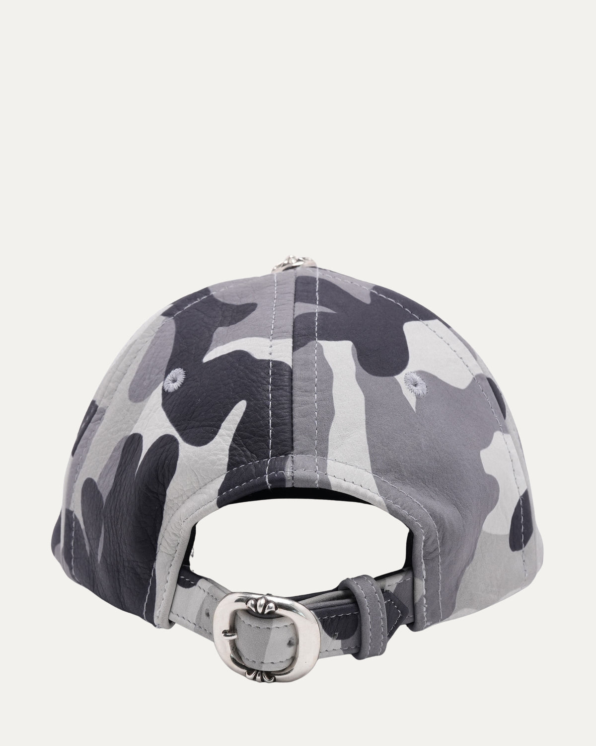Camouflage Silver Embellished Star Patch Leather Hat