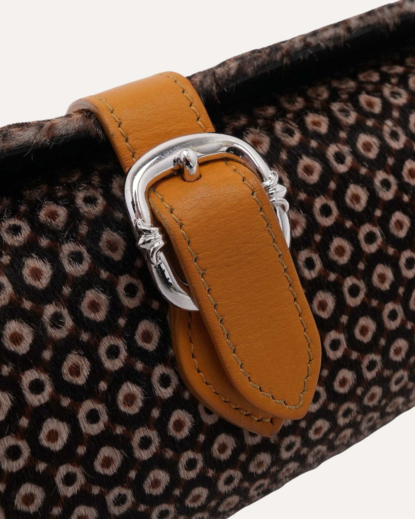 Leather & Peacock Ponyhair Watch Roll