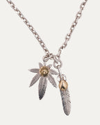 Feather and Leaf Pendant Necklace