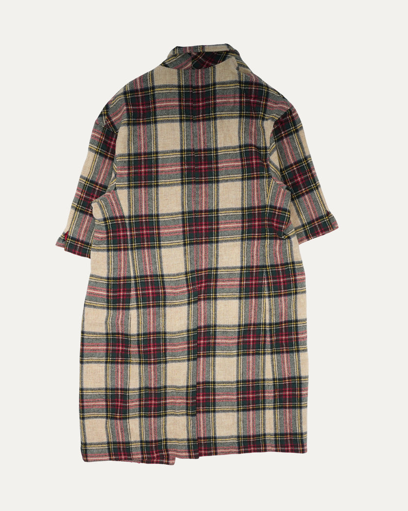 Short Sleeve Plaid Coat