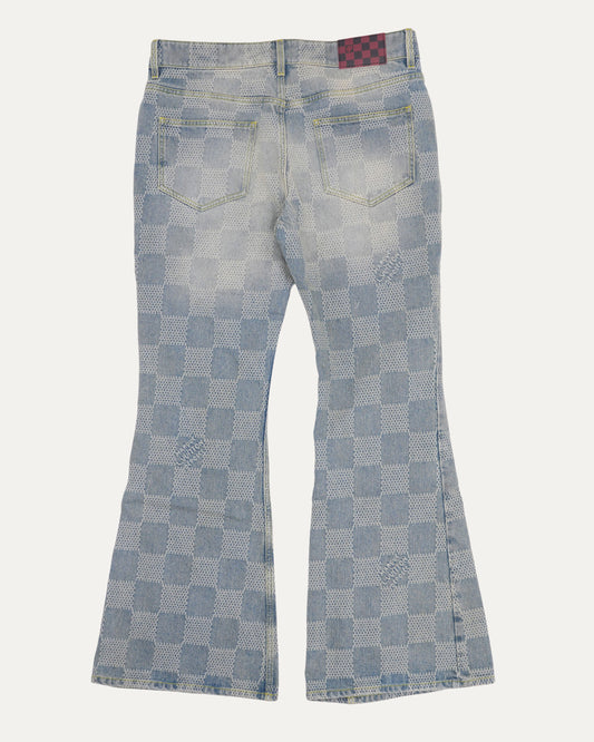 Damier Monogram Flared Jeans