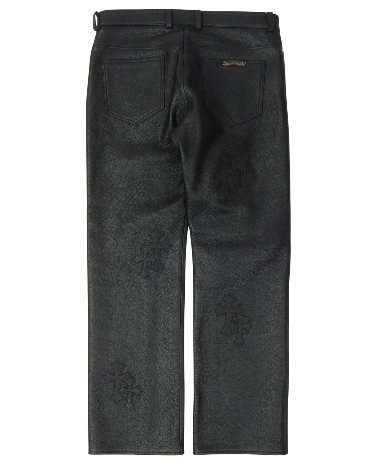 Cross Patch Leather Pants