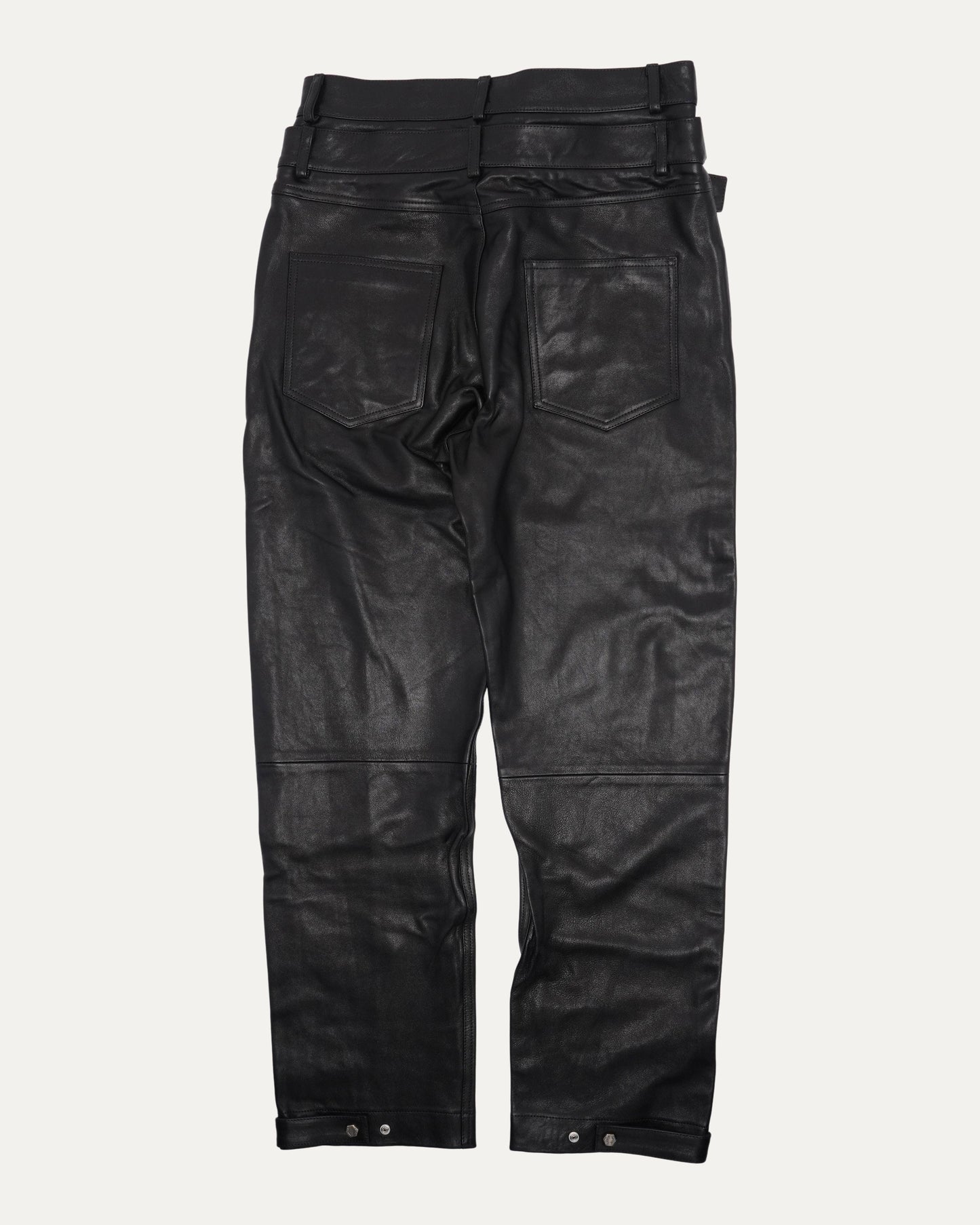 Leather Double Belted Pants