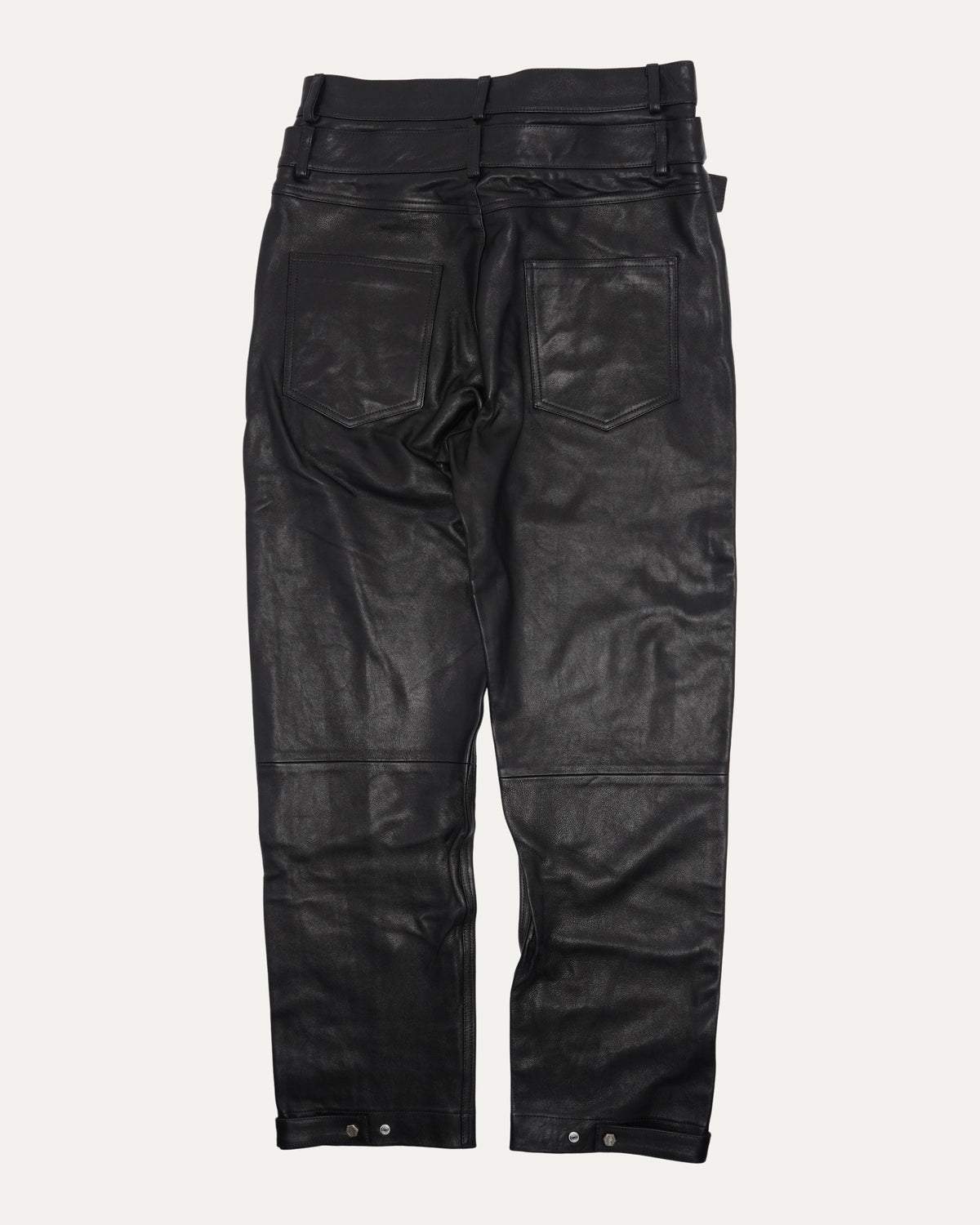 Leather Double Belted Pants