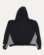 Contrast Panel Logo Zip Up Hoodie