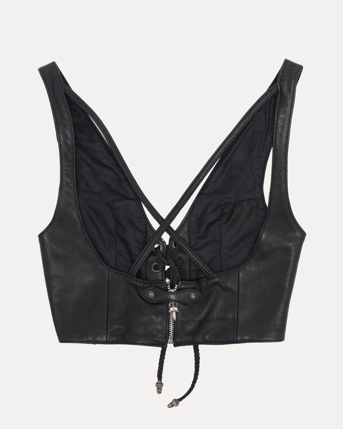 Lace Up Leather Bra