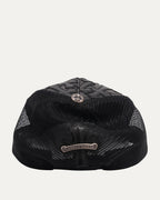 Leather Cross Patch Trucker Hat