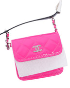 Quilted Patent Leather Double Mini Flap Waist Bag