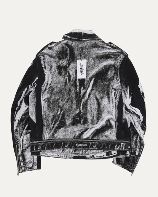 Double Rider Print Denim Jacket