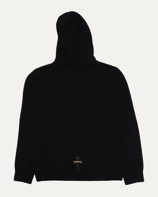 Cross Patch Cashmere Hooded Sweater