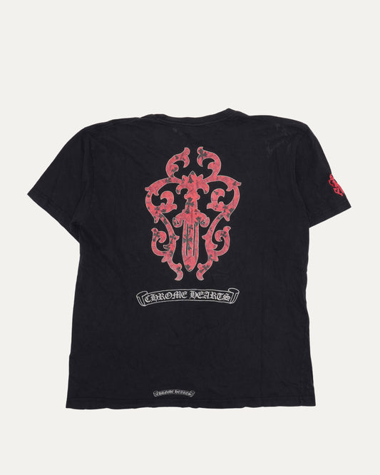 Stencil Vine Dagger Pocket T-Shirt