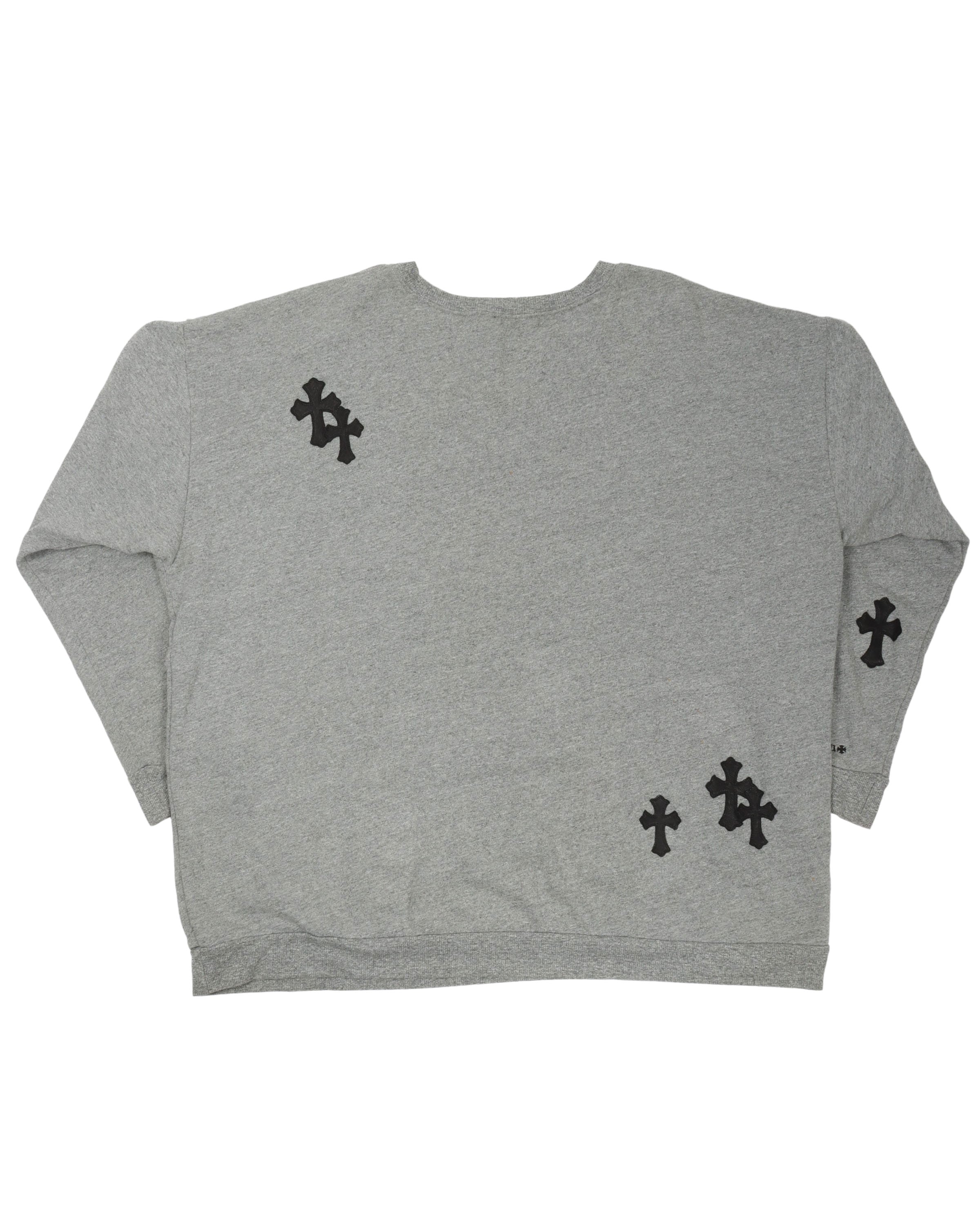 Leather Cross Patch Sweater