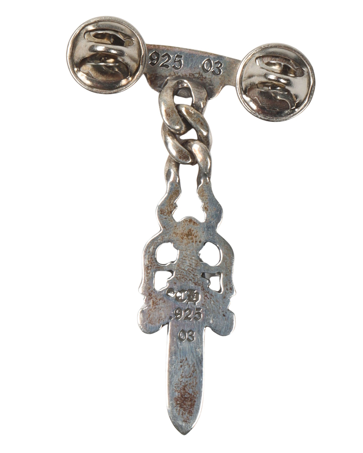 Silver Scroll & Dagger Pin