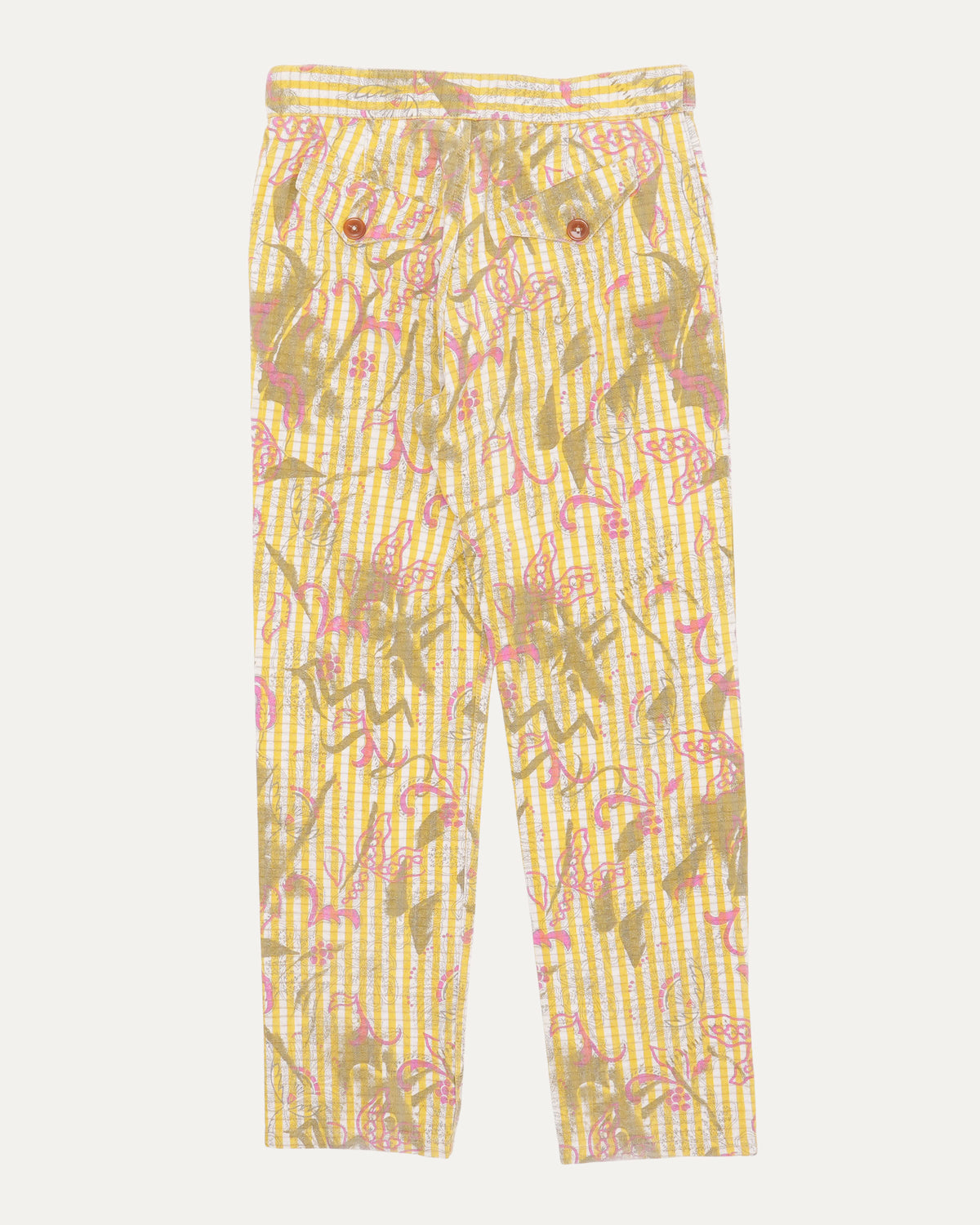 Plaid and Paisley Print Trousers