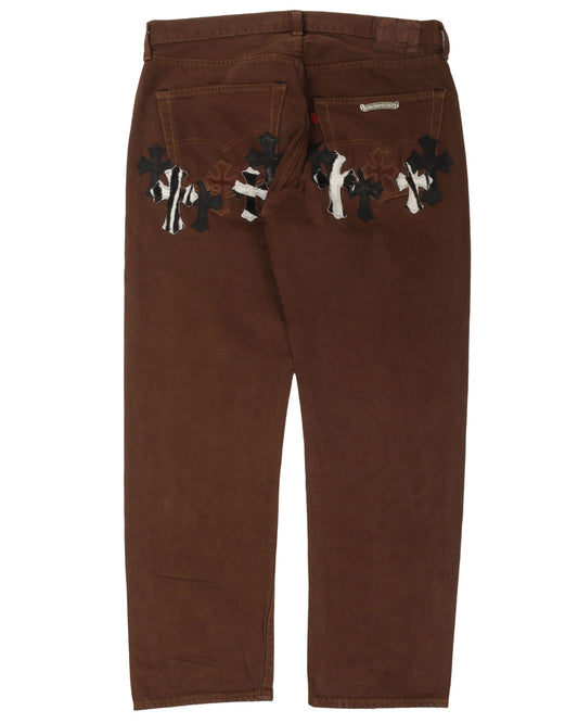 NYFW Zebra Levi's Cross Patch Jeans