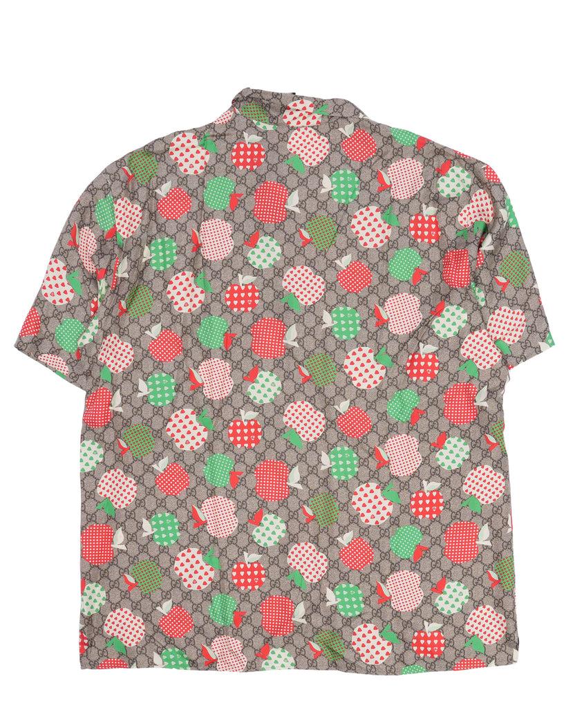 Apple-Print Monogram Shirt