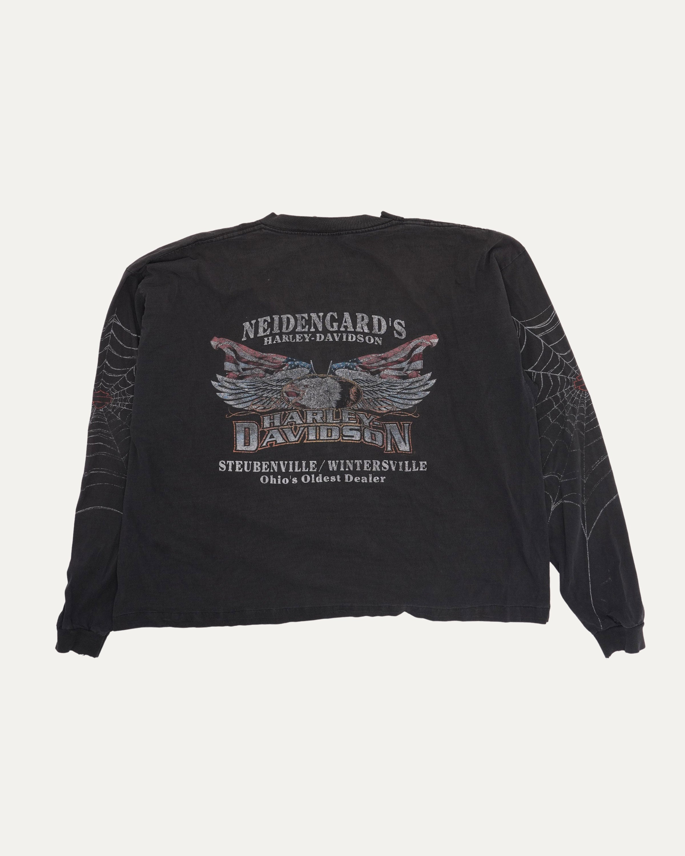 Vintage Harley Davidson Spider Web Ohio Long Sleeve T-Shirt