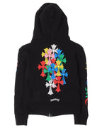 Children's Multicolor Cross Zip Up Hoodie