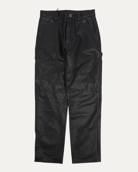 Fleur Knee Leather Carpenter Pants