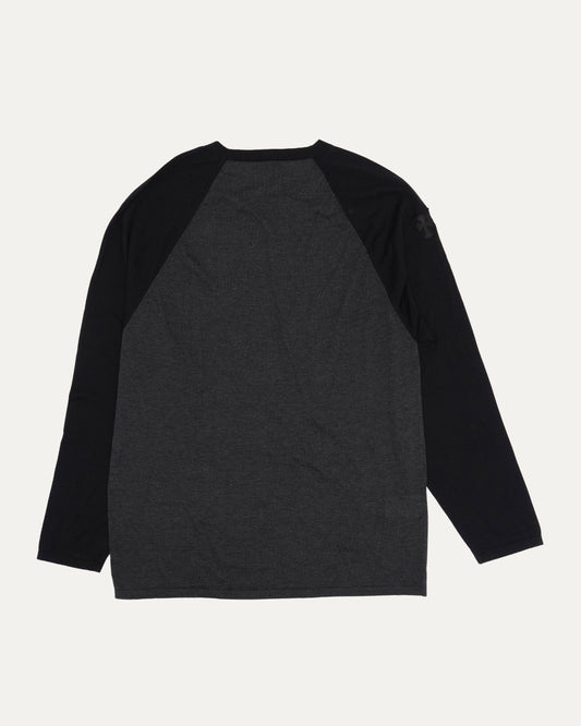 Silk Blend Cross Patch Long Sleeve Raglan T-Shirt