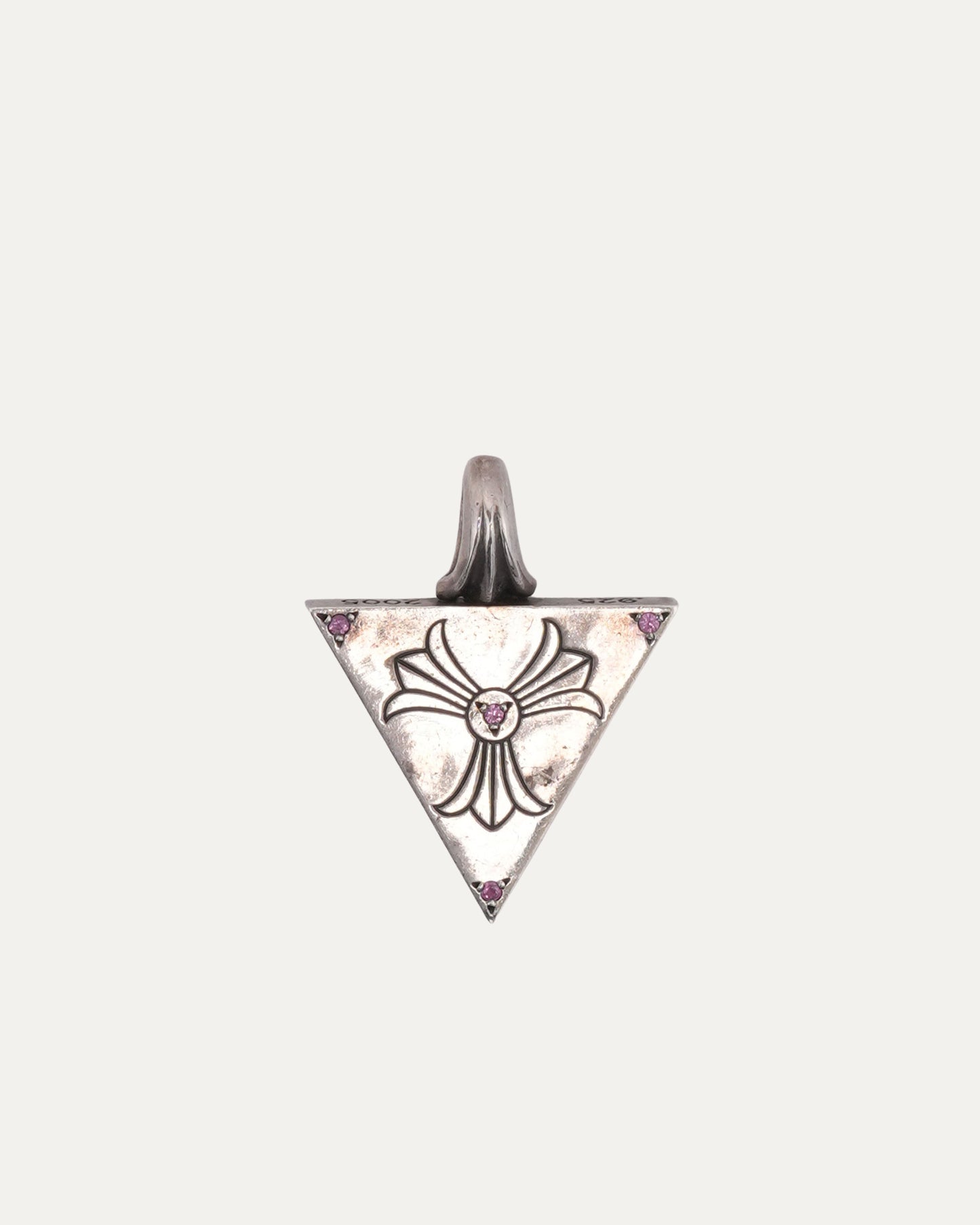 Pink Sapphire Triangle Pendant