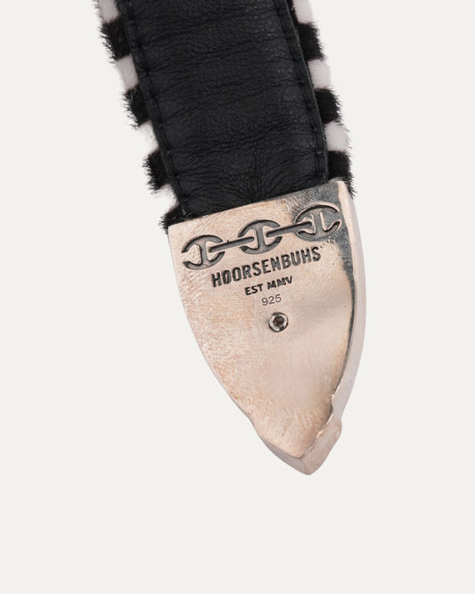 Checkerboard Pony Hair Western Belt
