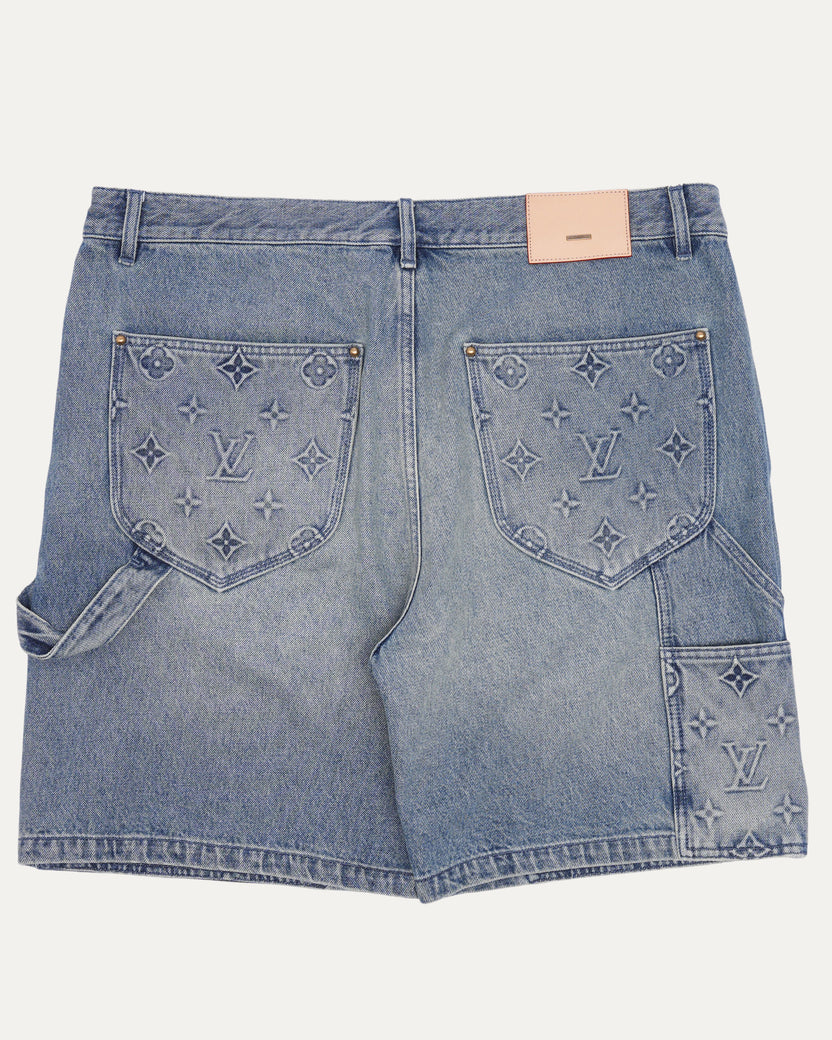 Monogram Double Knee Denim Shorts