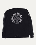 Neck Logo Cross Long Sleeve Pocket T-Shirt