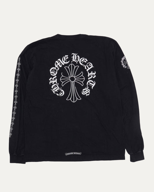 Neck Logo Cross Long Sleeve Pocket T-Shirt