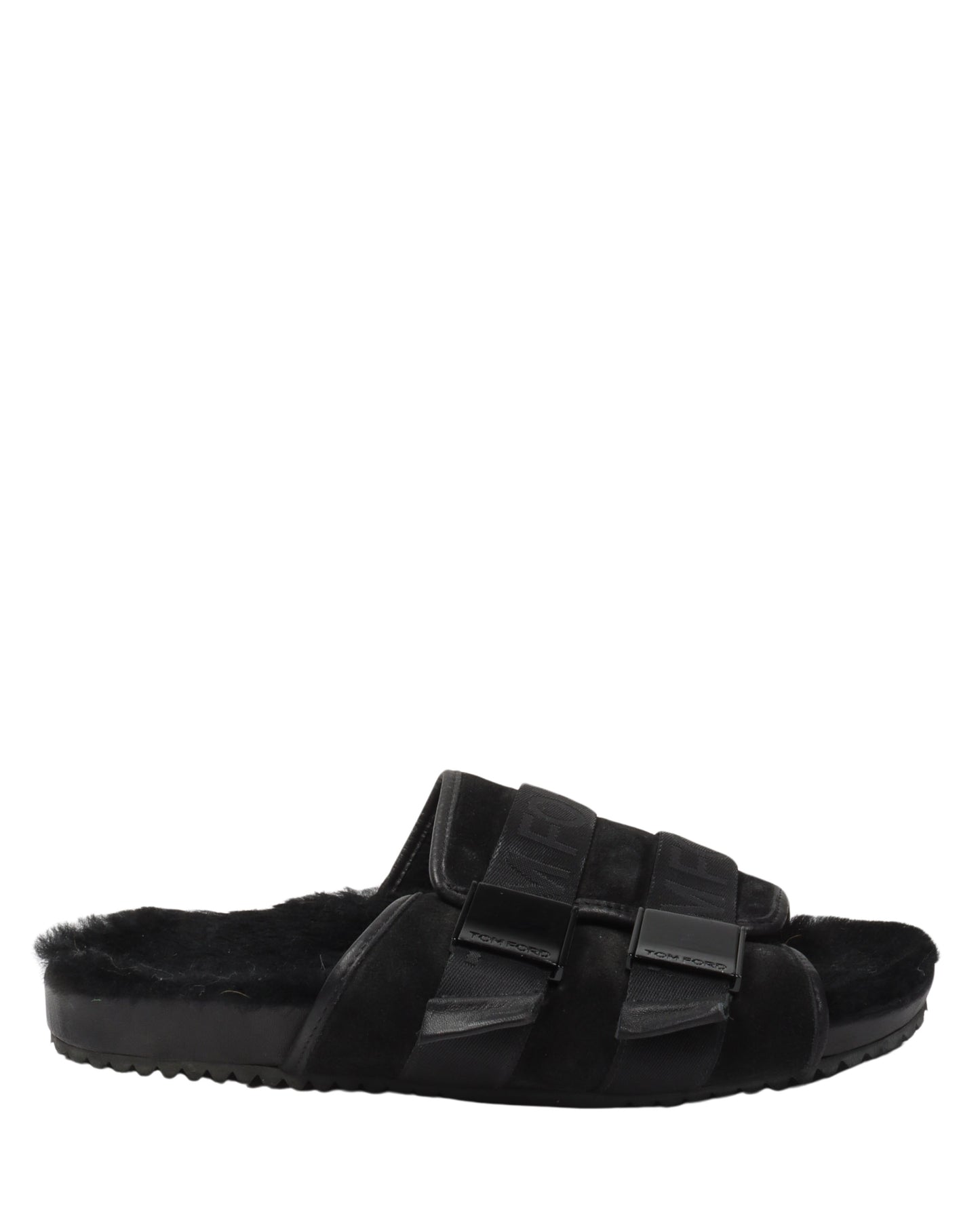 Strapped Sandals with Fur Footbed
